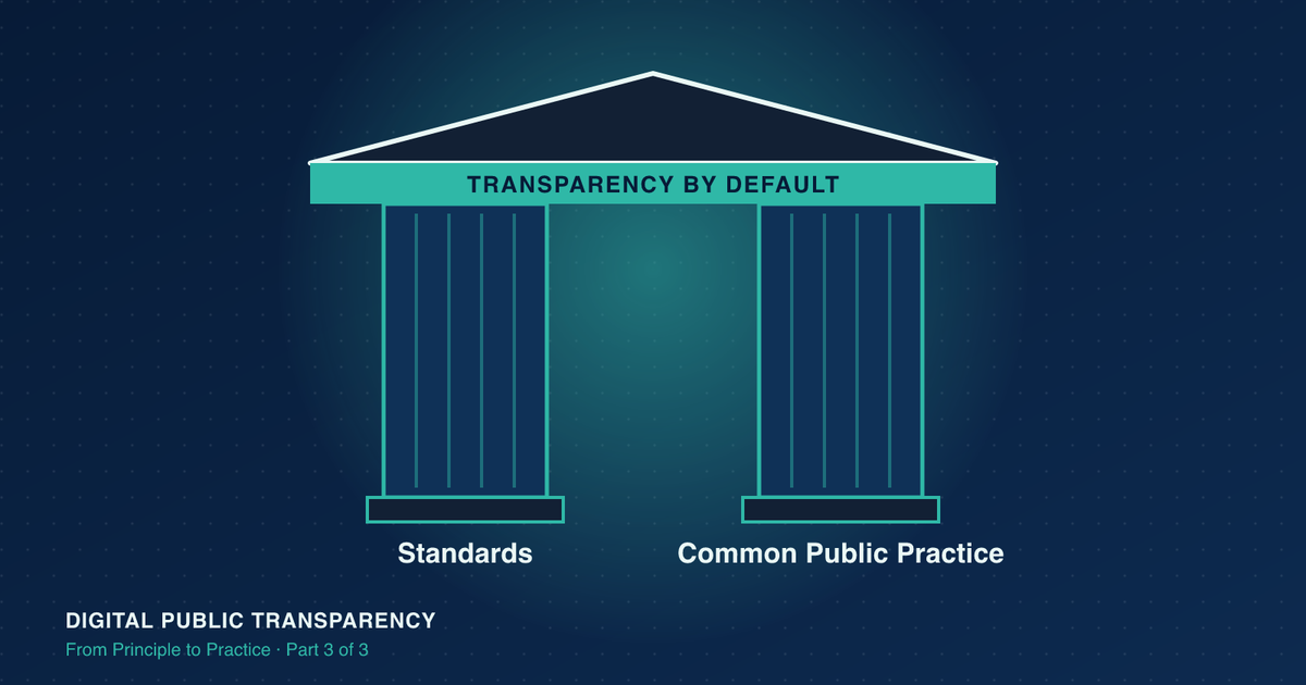 TCIEG’s Two Pillars: Standards and Common Public Practice: Digital Public Transparency series header